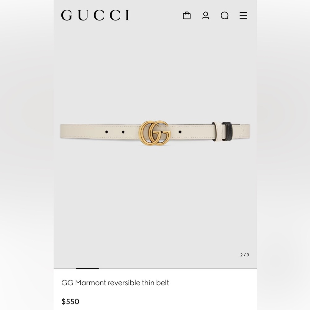 Gucci Cream GG Belt
